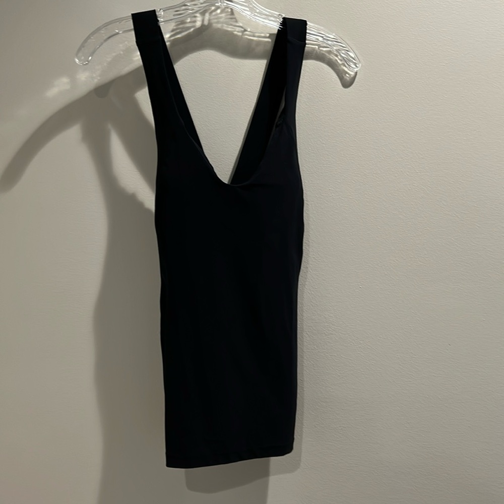 Lulu Lemon black yoga top with back crossed straps